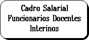 Rectngulo redondeado: Cadro Salarial
Funcionarios Docentes
Interinos